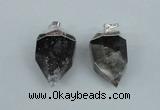 NGP1937 18*35mm - 20*40mm faceted nuggets smoky quartz pendants