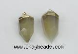 NGP1938 18*35mm - 20*40mm faceted nuggets yellow phantom quartz pendants