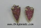 NGP1940 20*30mm - 25*50mm arrowhead druzy agate gemstone pendants