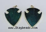 NGP1965 47*57mm arrowhead agate gemstone pendants wholesale