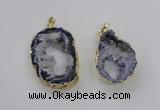 NGP1970 25*40mm - 30*50mm freeform druzy agate gemstone pendants