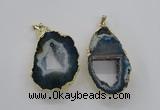 NGP1971 25*40mm - 30*50mm freeform druzy agate gemstone pendants