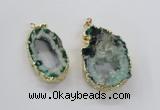 NGP1972 25*40mm - 30*50mm freeform druzy agate gemstone pendants