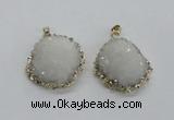 NGP1984 25*30mm - 30*35mm freefrom druzy agate pendants