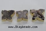 NGP1991 30*35mm - 35*40mm butterfly druzy agate pendants