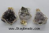 NGP1992 35*40mm - 40*45mm freeform druzy amethyst pendants