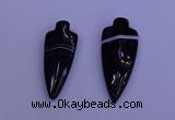 NGP2050 15*40mm - 18*45mm arrowhead striped agate pendants