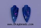 NGP2054 15*40mm - 18*45mm arrowhead striped agate pendants