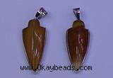 NGP2058 15*40mm - 18*45mm arrowhead striped agate pendants