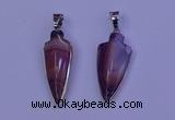 NGP2059 15*40mm - 18*45mm arrowhead striped agate pendants