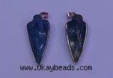 NGP2061 15*40mm - 18*45mm arrowhead striped agate pendants