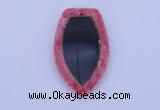 NGP211 30*50mm fashion dyed rhodochrosite & black stone pendant