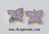 NGP2118 22*30mm - 25*30mm butterfly druzy agate gemstone pendants