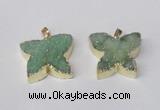 NGP2119 22*30mm - 25*30mm butterfly druzy agate gemstone pendants