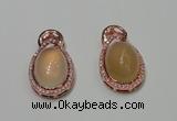 NGP2132 18*32mm agate gemstone pendants with crystal pave alloy settings