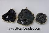 NGP2210 30*40mm - 45*55mm freeform plated druzy agate pendants