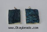 NGP2250 30*40mm - 40*45mm rectangle druzy agate gemstone pendants