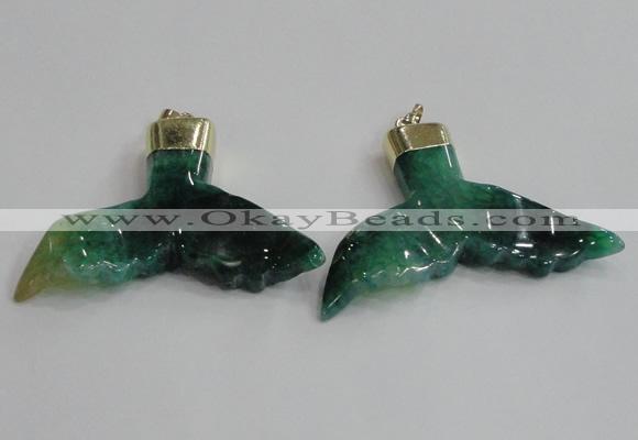 NGP2273 38*55mm - 40*60mm fishtail agate gemstone pendants