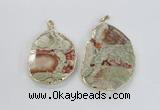 NGP2276 40*45mm - 45*60mm freeform ocean agate gemstone pendants