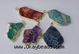 NGP2289 30*40mm - 40*50mm freeform sea sediment jasper pendants