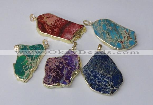 NGP2289 30*40mm - 40*50mm freeform sea sediment jasper pendants