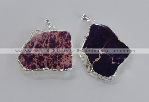 NGP2300 30*40mm - 40*50mm freeform sea sediment jasper pendants