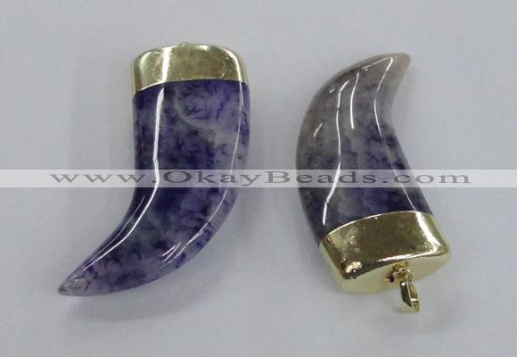 NGP2309 25*60mm - 28*65mm oxhorn agate gemstone pendants