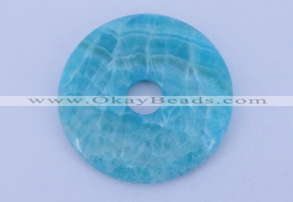 NGP231 7*50mm fashion dyed blue lace agate gemstone donut pendant