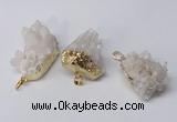 NGP2335 20*30mm - 25*35mm nuggets druzy quartz pendants