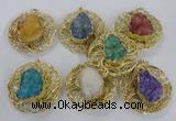 NGP2350 52mm - 55mm freeform druzy agate gemstone pendants