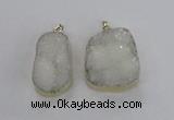 NGP2364 25*40mm - 35*45mm freefrom druzy agate pendants