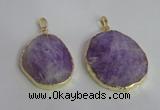 NGP2369 25*35mm - 35*45mm freefrom lavender amethyst pendants