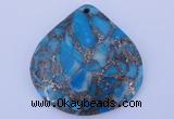 NGP237 40*40mm dyed golden turquoise & pyrite gemstone pendants