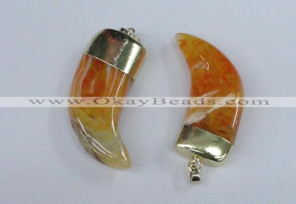 NGP2385 20*48mm - 22*50mm oxhorn agate gemstone pendants