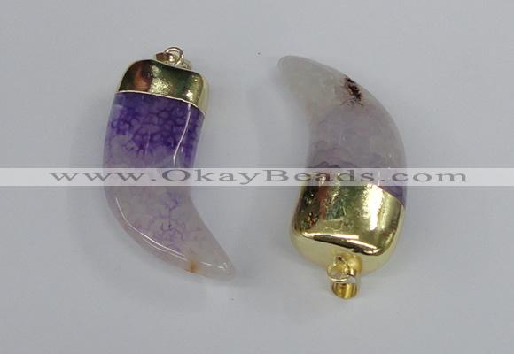 NGP2386 20*48mm - 22*50mm oxhorn agate gemstone pendants