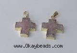 NGP2400 25*26mm - 27*28mm cross druzy agate pendants wholesale