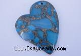 NGP242 39*47mm dyed golden turquoise & pyrite gemstone pendants