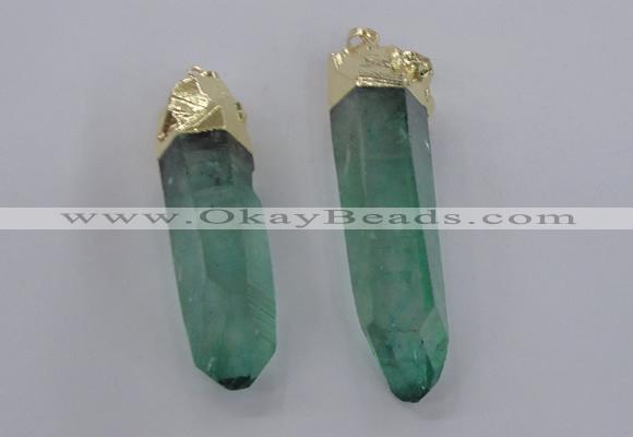 NGP2429 15*50mm - 18*65mm sticks dyed white crystal pendants