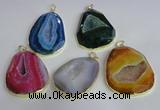 NGP2437 30*40mm - 40*45mm freeform druzy agate pendants wholesale