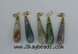 NGP2438 10*40mm teardrop agate gemstone pendants wholesale