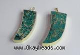 NGP2443 18*40mm - 20*50mm horn sea sediment jasper pendants