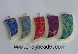 NGP2445 18*40mm - 20*50mm horn sea sediment jasper pendants