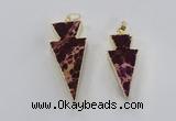 NGP2448 18*38mm - 22*45mm arrowhead sea sediment jasper pendants