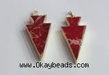 NGP2449 18*38mm - 22*45mm arrowhead sea sediment jasper pendants