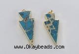 NGP2450 18*38mm - 22*45mm arrowhead sea sediment jasper pendants