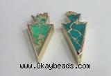 NGP2451 18*38mm - 22*45mm arrowhead sea sediment jasper pendants