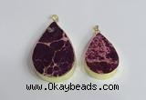 NGP2455 20*30mm - 30*35mm flat teardrop sea sediment jasper pendants