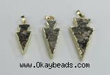 NGP2484 15*30mm - 22*40mm arrowhead ammonite gemstone pendants