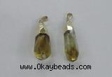 NGP2487 12*30mm - 10*40mm faceted nuggets lemon quartz pendants