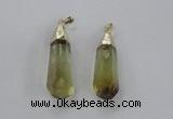 NGP2488 12*45mm - 15*50mm faceted nuggets lemon quartz pendants